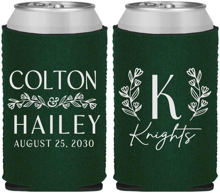 Custom Wedding Neoprene Can Coolers - Monogram | 800