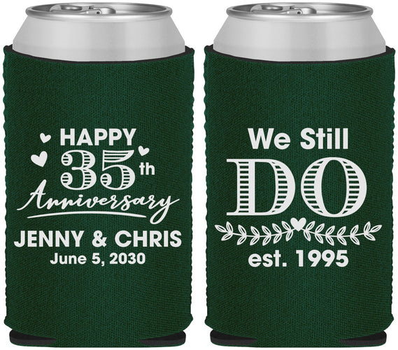 Custom Anniversary Neoprene Can Coolers - 35th Wedding | 80014