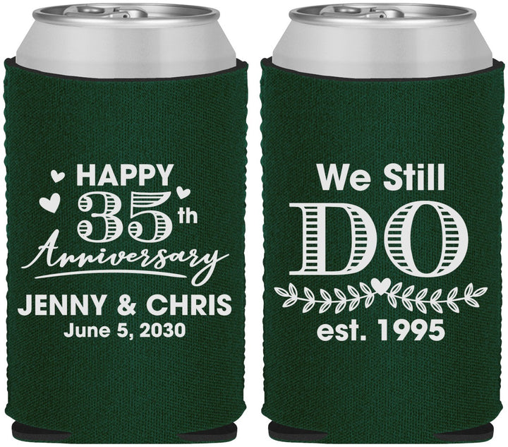 Custom Anniversary Neoprene Can Coolers - 35th Wedding | 80014