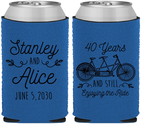 Custom Anniversary Neoprene Can Coolers - Cheers To 40 Years | 80025