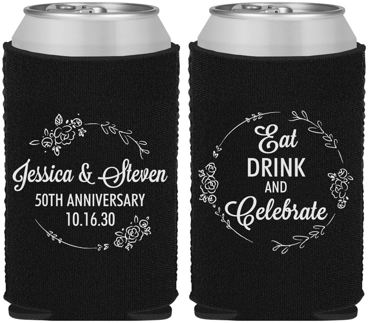 Custom Anniversary Neoprene Can Coolers - 50th Wedding | 80027
