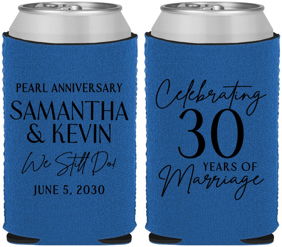 Custom Anniversary Neoprene Can Coolers - 30 Years Of Marriage | 80033
