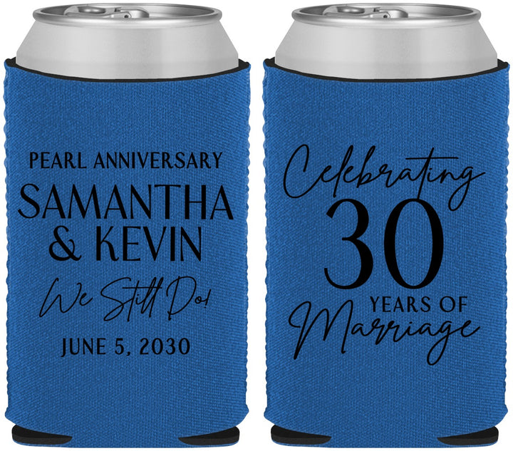 Custom Anniversary Neoprene Can Coolers - 30 Years Of Marriage | 80033