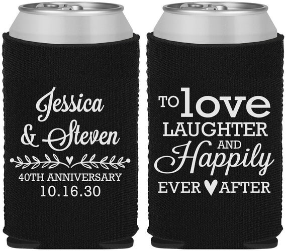 Custom Anniversary Neoprene Can Coolers - 40th Wedding | 80035