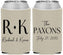 Custom Wedding Neoprene Can Coolers - Two Letter Monogram | 802