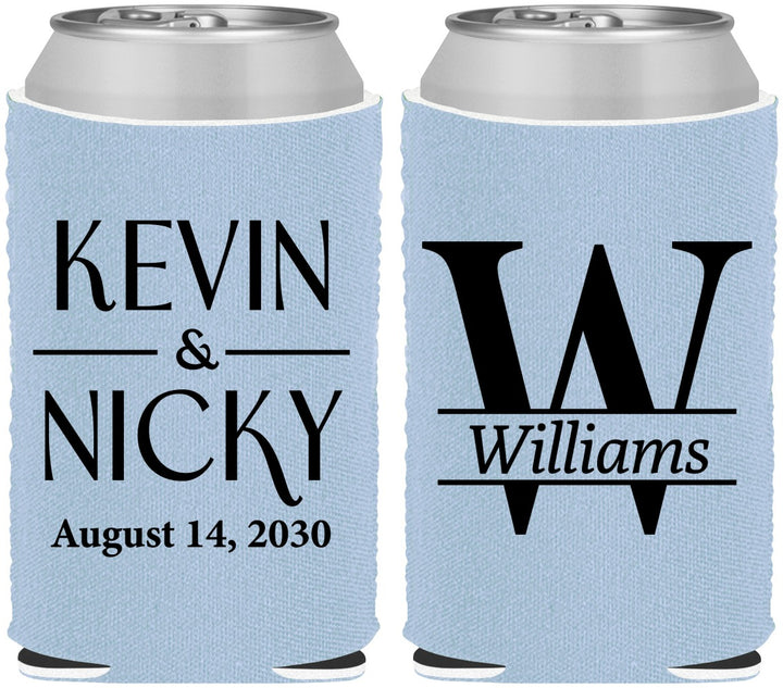 Custom Wedding Neoprene Can Coolers - Monogram | 806