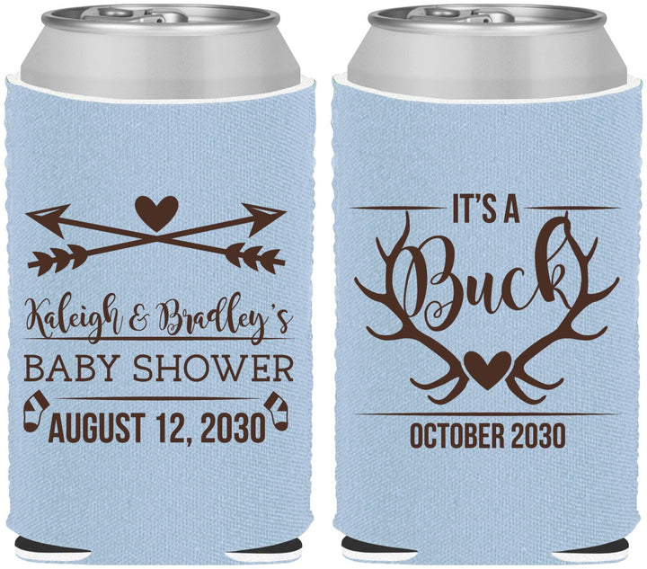 Custom Baby Shower Neoprene Can Coolers - It’s A Buck Antler | 90000