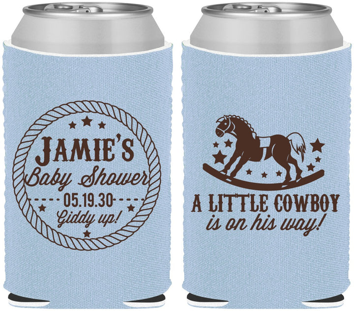 Custom Baby Shower Neoprene Can Coolers - Little Cowboy | 90003