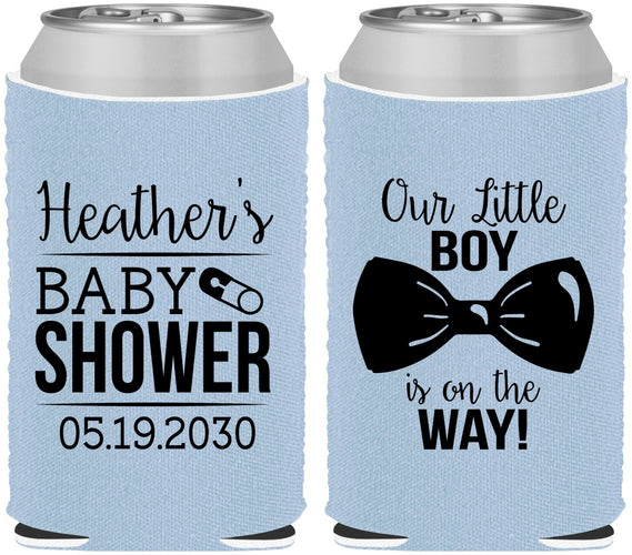 Custom Baby Shower Neoprene Can Coolers - Little Boy Is On The Way | 90005
