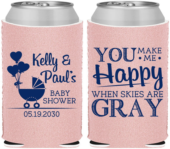 Custom Baby Shower Neoprene Can Coolers - You Make Me Happy | 90010