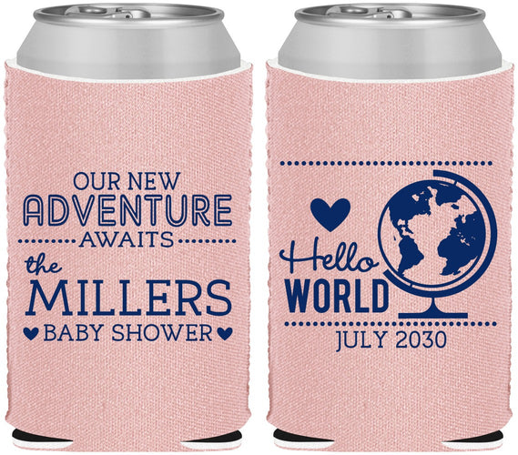 Custom Baby Shower Neoprene Can Coolers - Hello World | 90013