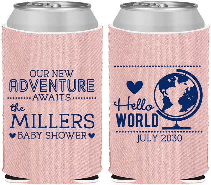 Custom Baby Shower Neoprene Can Coolers - Hello World | 90013