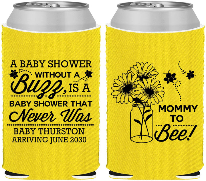 Custom Baby Shower Neoprene Can Coolers - Mommy To Bee | 90016