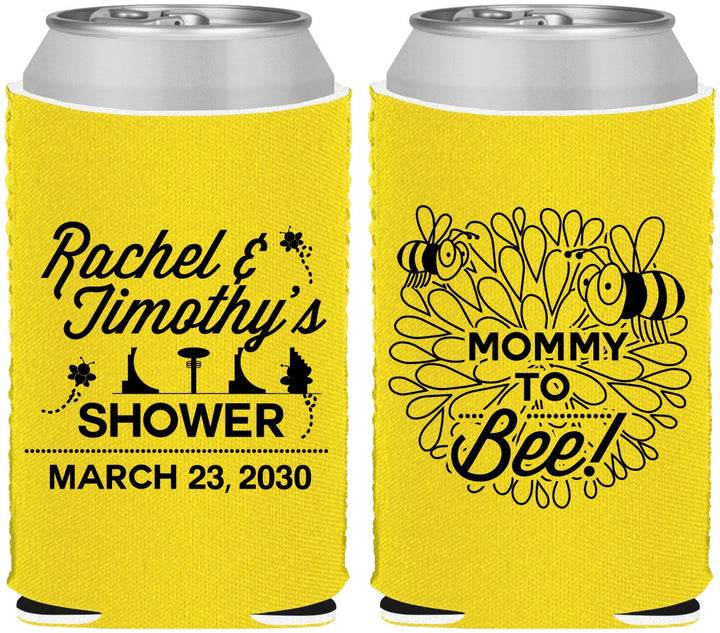 Custom Baby Shower Neoprene Can Coolers - Mommy To Bee | 90017