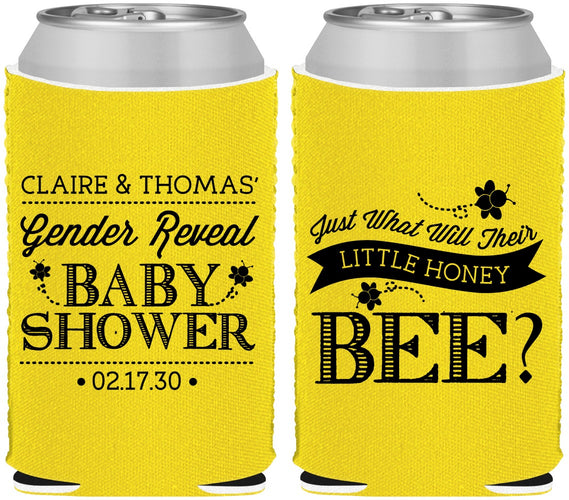 Custom Baby Shower Neoprene Can Coolers - Little Honey Bee | 90018