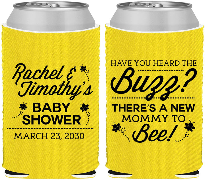 Custom Baby Shower Neoprene Can Coolers - Mommy To Bee | 90019