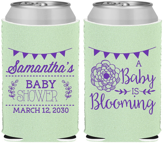 Custom Baby Shower Neoprene Can Coolers - Blooming | 90020