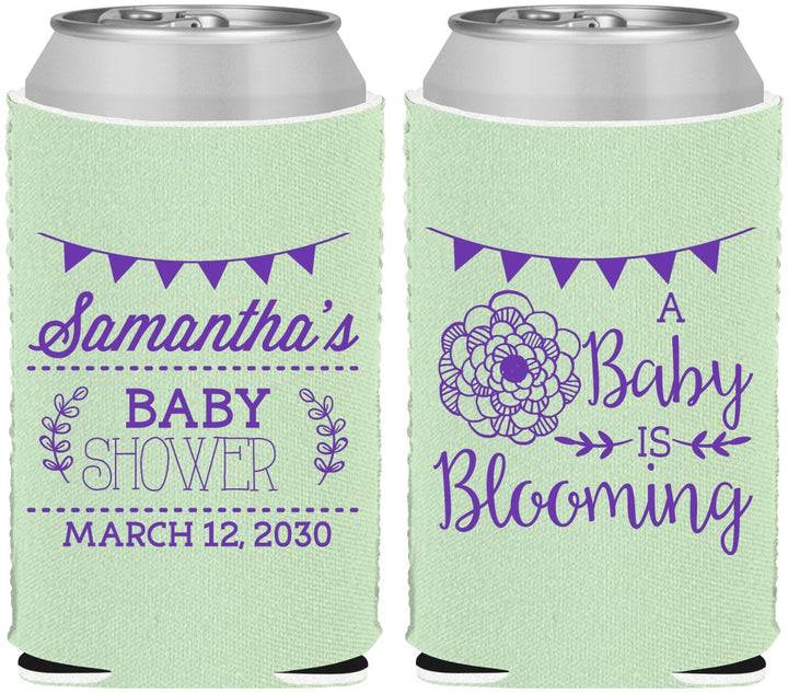 Custom Baby Shower Neoprene Can Coolers - Blooming | 90020