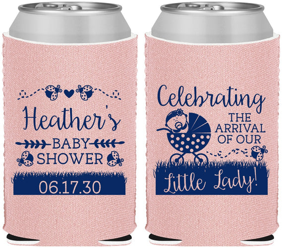 Custom Baby Shower Neoprene Can Coolers - Little Lady On The Way | 90023