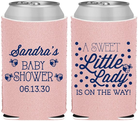Custom Baby Shower Neoprene Can Coolers - Sweet Little Lady | 90024