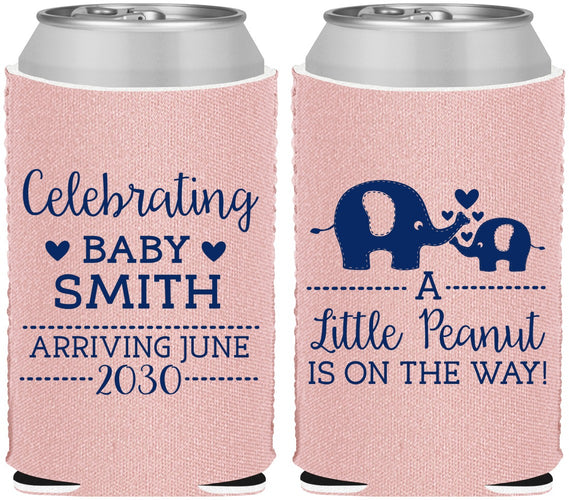 Custom Baby Shower Neoprene Can Coolers - Peanut On The Way | 90027