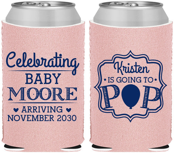 Custom Baby Shower Neoprene Can Coolers - Going To Pop | 90040