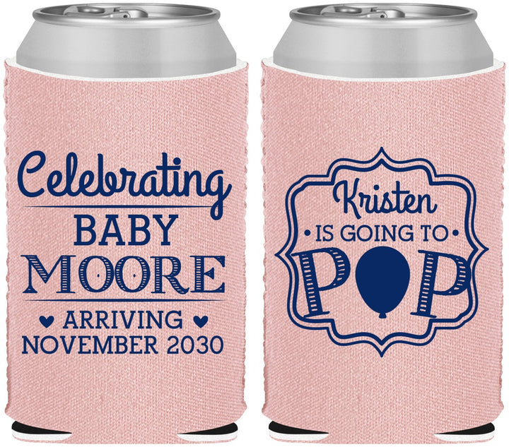 Custom Baby Shower Neoprene Can Coolers - Going To Pop | 90040