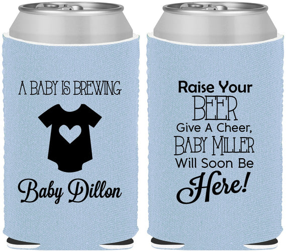 Custom Baby Shower Neoprene Can Coolers - Baby Is Brewing | 90041