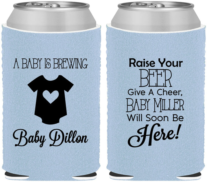 Custom Baby Shower Neoprene Can Coolers - Baby Is Brewing | 90041
