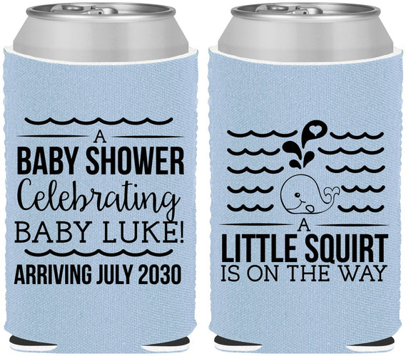 Custom Baby Shower Neoprene Can Coolers - Little Squirt On The Way | 90043