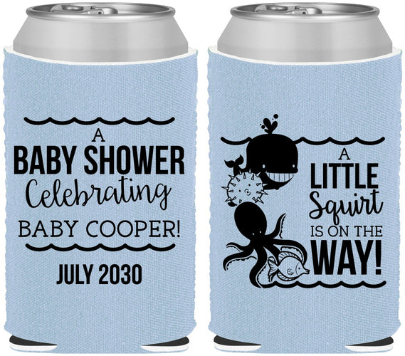 Custom Baby Shower Neoprene Can Coolers - Little Squirt On The Way | 90045