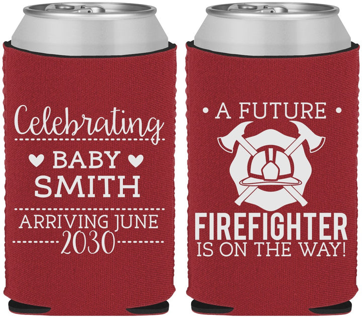 Custom Baby Shower Neoprene Can Coolers - Future Firefighter | 90048