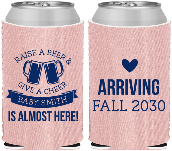 Custom Baby Shower Neoprene Can Coolers - Raise A Beer | 90049
