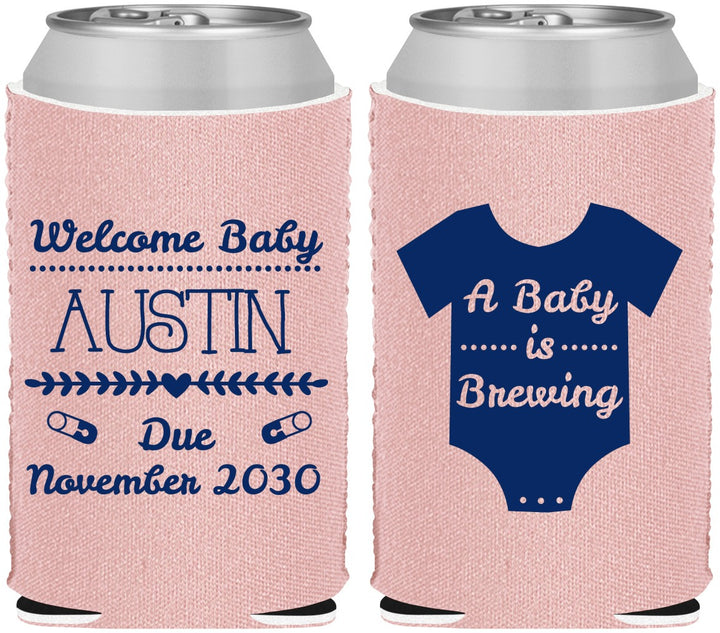 Custom Baby Shower Neoprene Can Coolers - Baby Is Brewing | 90050