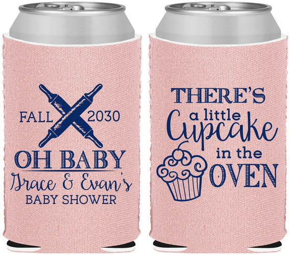 Custom Baby Shower Neoprene Can Coolers - Cupcake In The Oven | 90059
