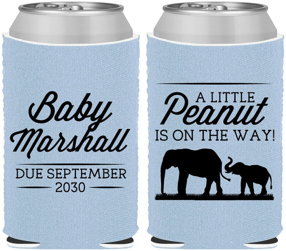 Custom Baby Shower Neoprene Can Coolers - Peanut On The Way | 90062
