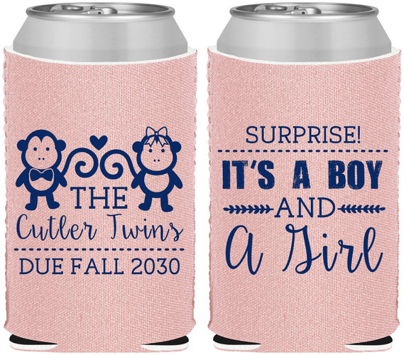 Custom Baby Shower Neoprene Can Coolers - Gender Reveal Boy Or Girl | 90063