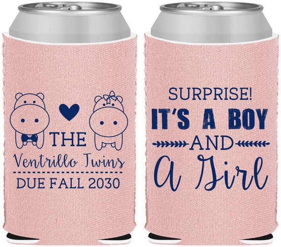 Custom Baby Shower Neoprene Can Coolers - Gender Reveal Boy Or Girl | 90064