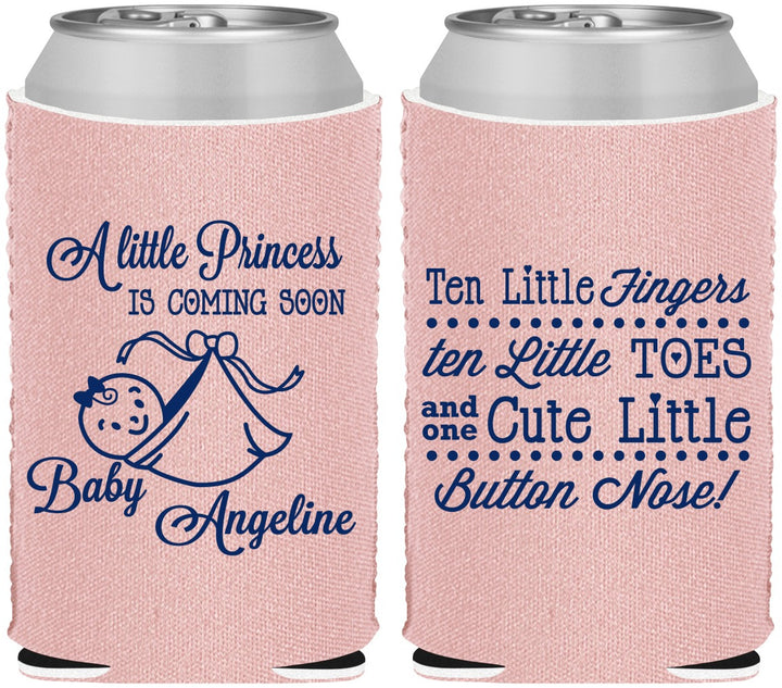 Custom Baby Shower Neoprene Can Coolers - Little Princess | 90066