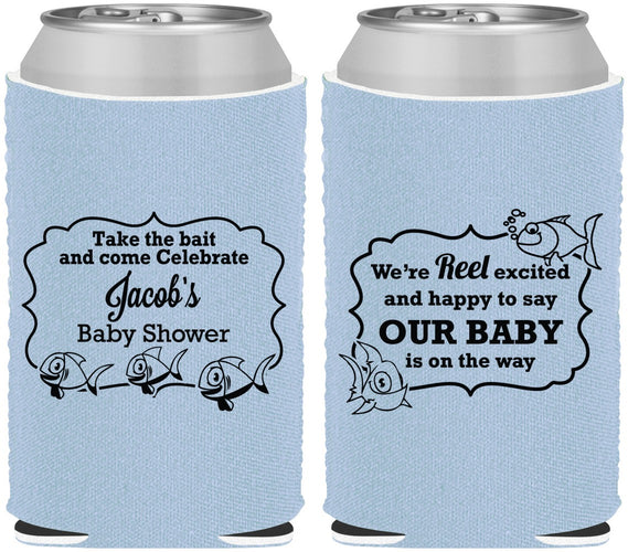 Custom Baby Shower Neoprene Can Coolers - Fish | 90075