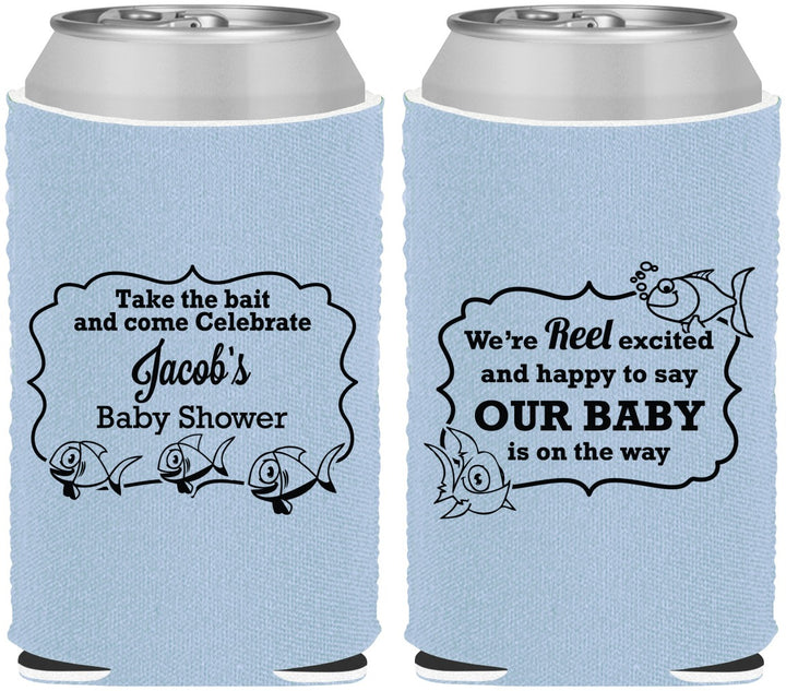 Custom Baby Shower Neoprene Can Coolers - Fish | 90075