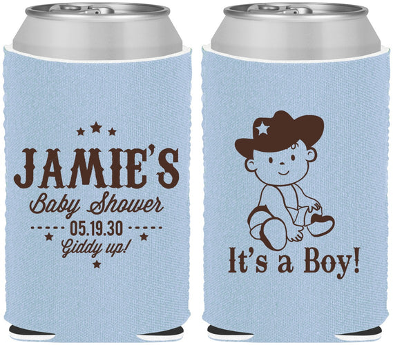 Custom Baby Shower Neoprene Can Coolers - Cowboy It’s A Boy | 90078