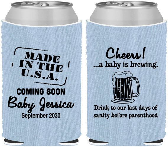 Custom Baby Shower Neoprene Can Coolers - Made In The Usa | 90079