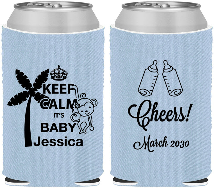 Custom Baby Shower Neoprene Can Coolers - Baby Monkey | 90082