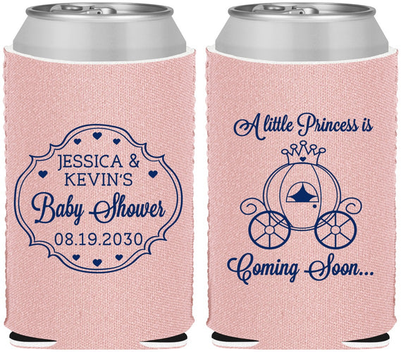 Custom Baby Shower Neoprene Can Coolers - Princess Coming Soon | 90085