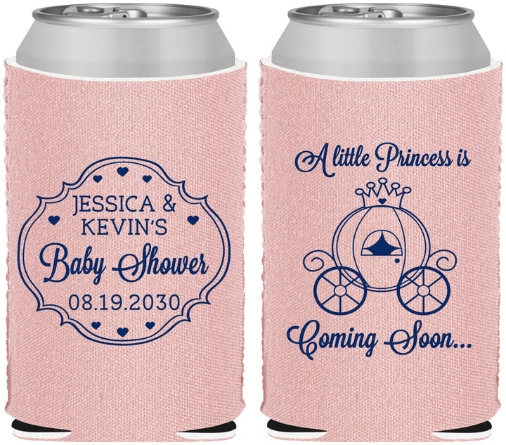 Custom Baby Shower Neoprene Can Coolers - Princess Coming Soon | 90085