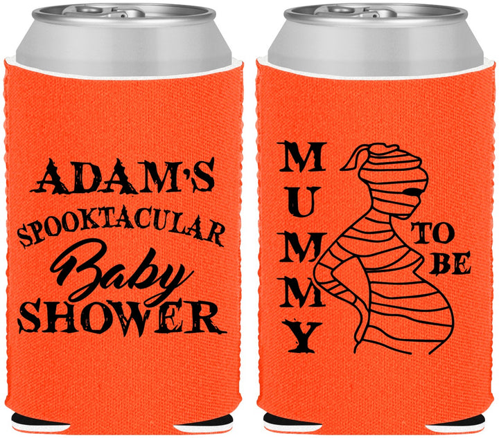 Custom Baby Shower Neoprene Can Coolers - Mummy To Be Halloween | 90087