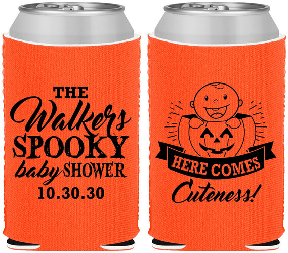 Custom Baby Shower Neoprene Can Coolers - Cuteness Halloween | 90089