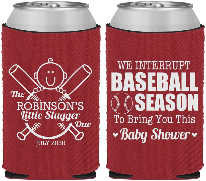 Custom Baby Shower Neoprene Can Coolers - Baseball | 90090