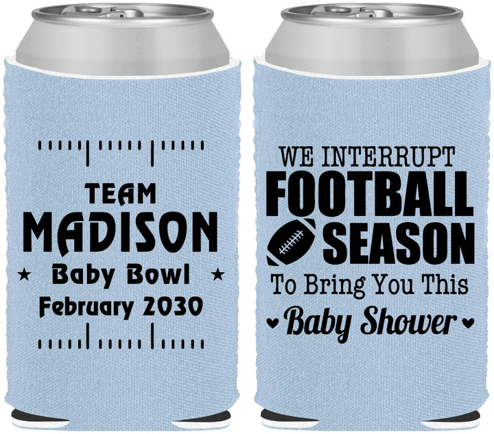 Custom Baby Shower Neoprene Can Coolers - Football | 90091